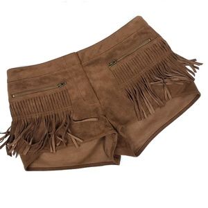 BCBG | Suede Fringe Shorts